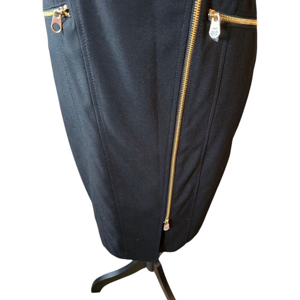 Calvin Klein Dress W/Pockets & Gold Hardware Size 8 Black New - Picture 3 of 10
